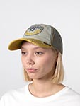 Бейсболка VON DUTCH арт. VD/1/CB/RETRO/13 (светло-серый / горчичный)